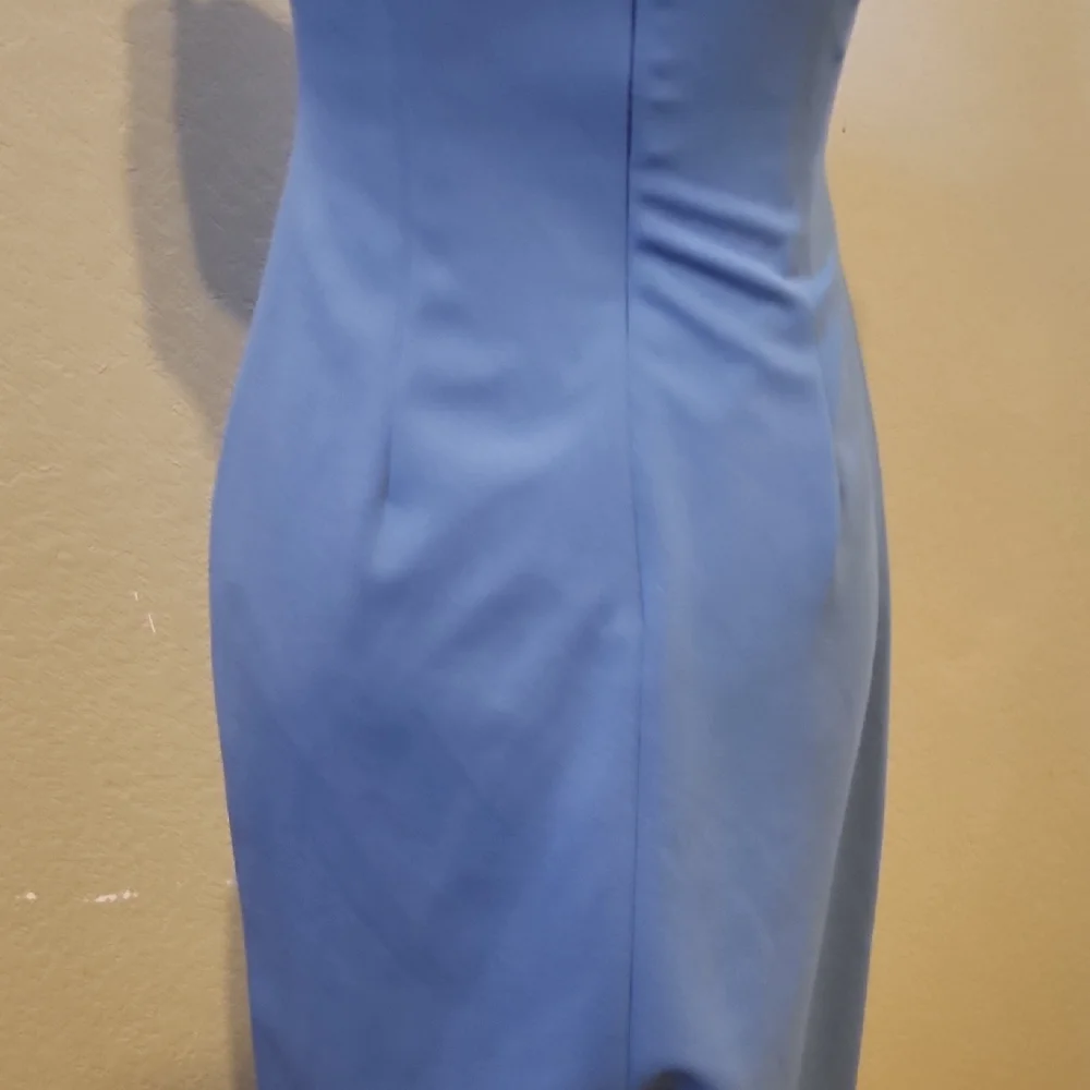 Off-Shoulder Dusty Blue Formal Wedding Gown - Picture 8 of 10